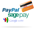 We can integrate 3rd party payment systems such as Stripe, Paypal or Sagepay into a website.